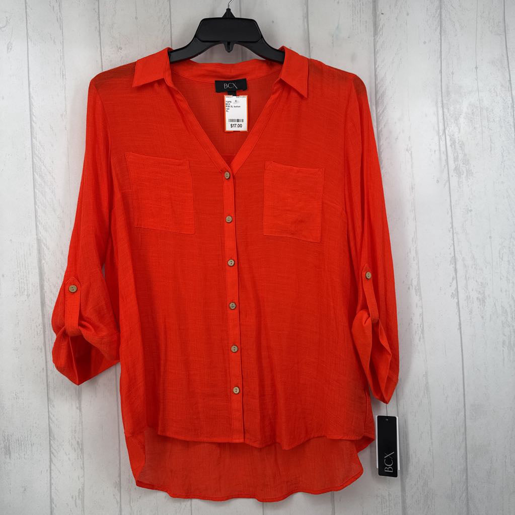 R39 XL button down tab slv top