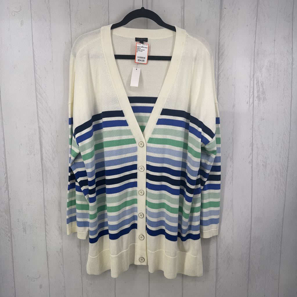 R99 2X striped button front cardi