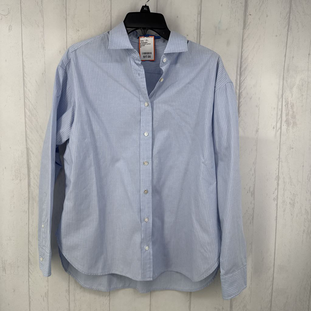 M striped button down l/s top