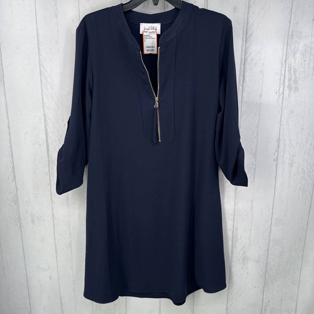 14 zip front tab slv dress