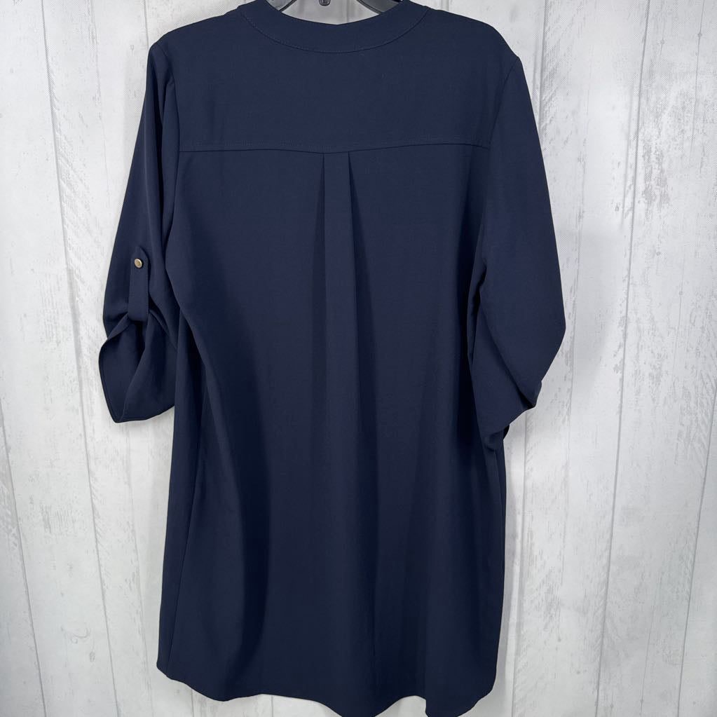 14 zip front tab slv dress