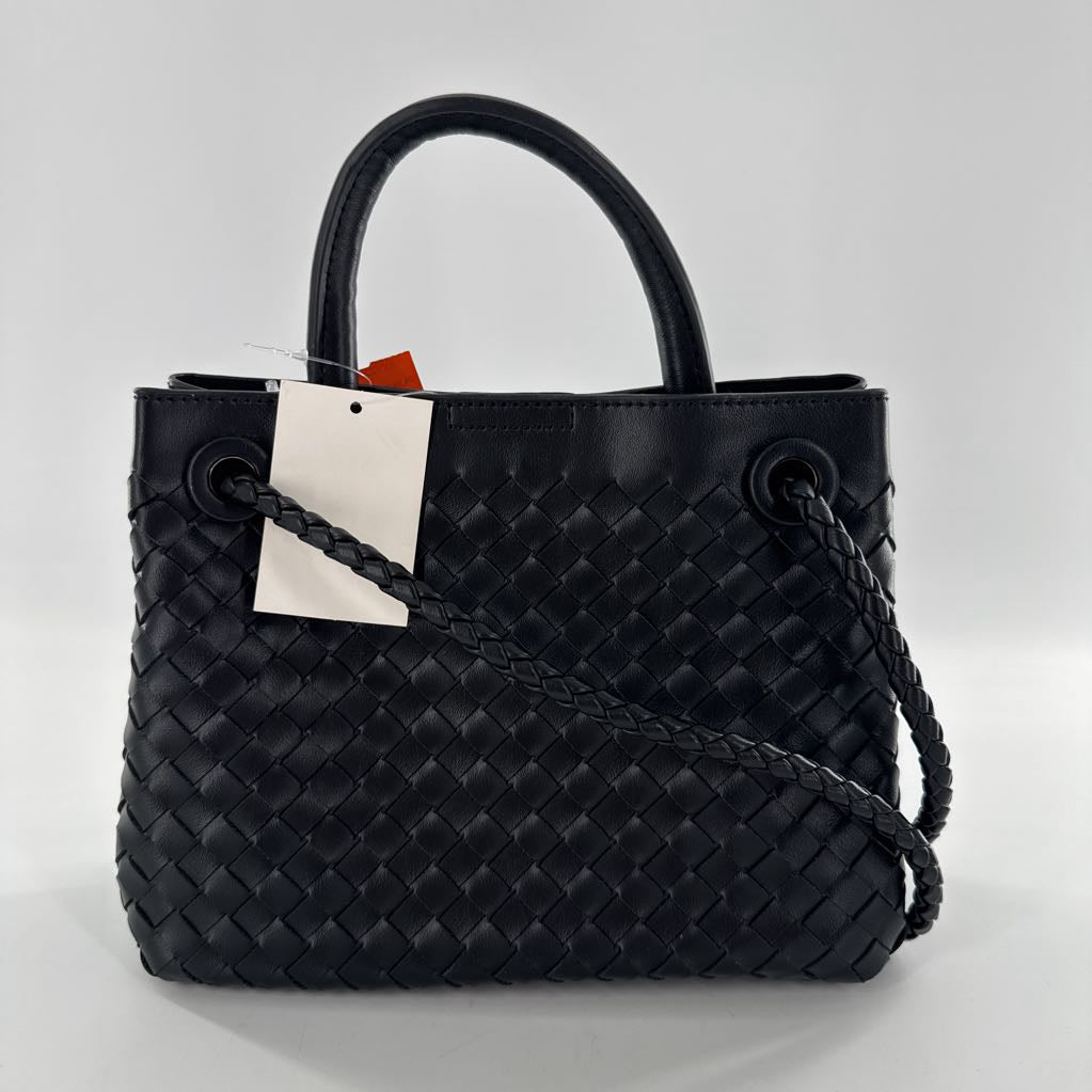 top handle woven crossbody