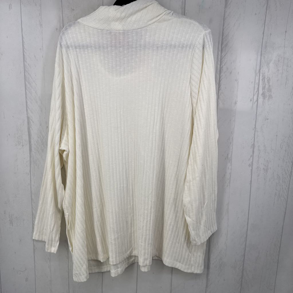 3XP rib knit cowl neck 3/4 slv top
