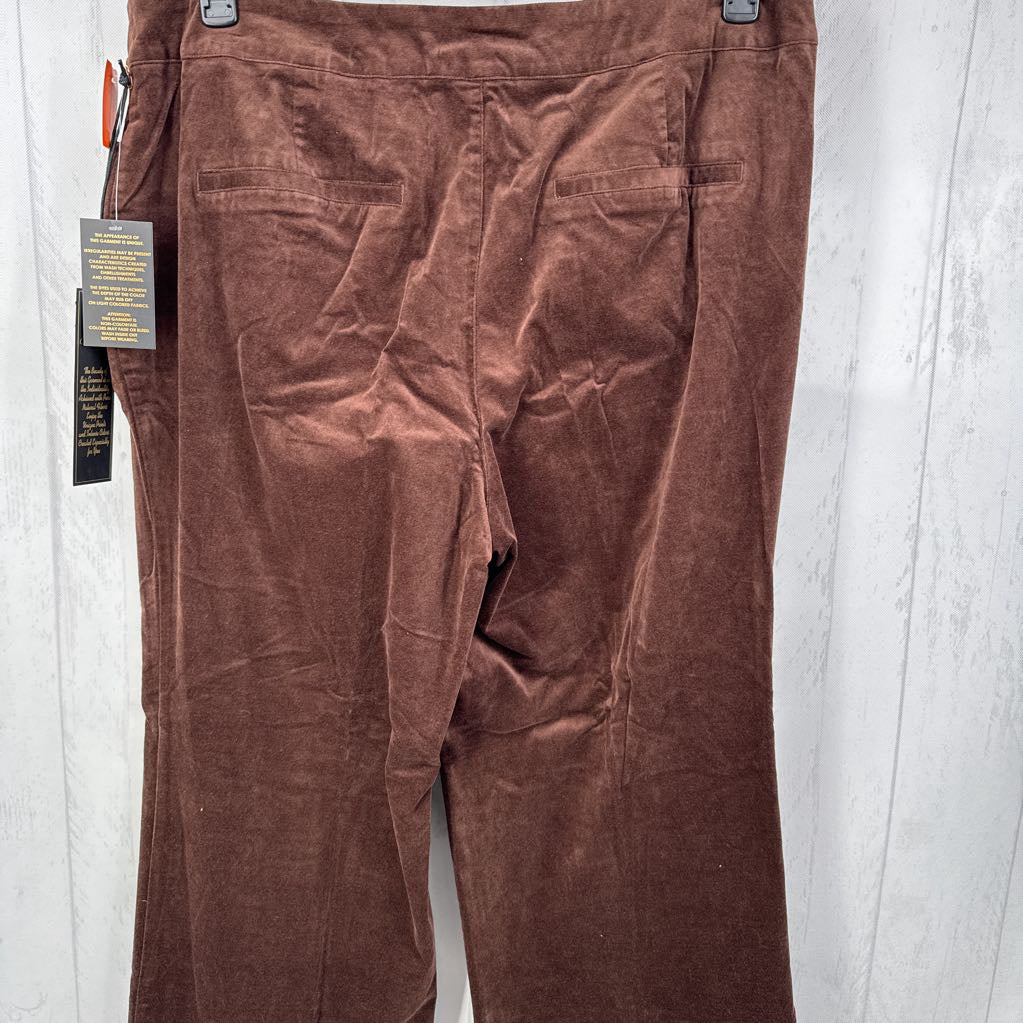 22-PW velour pull-on wide leg pant