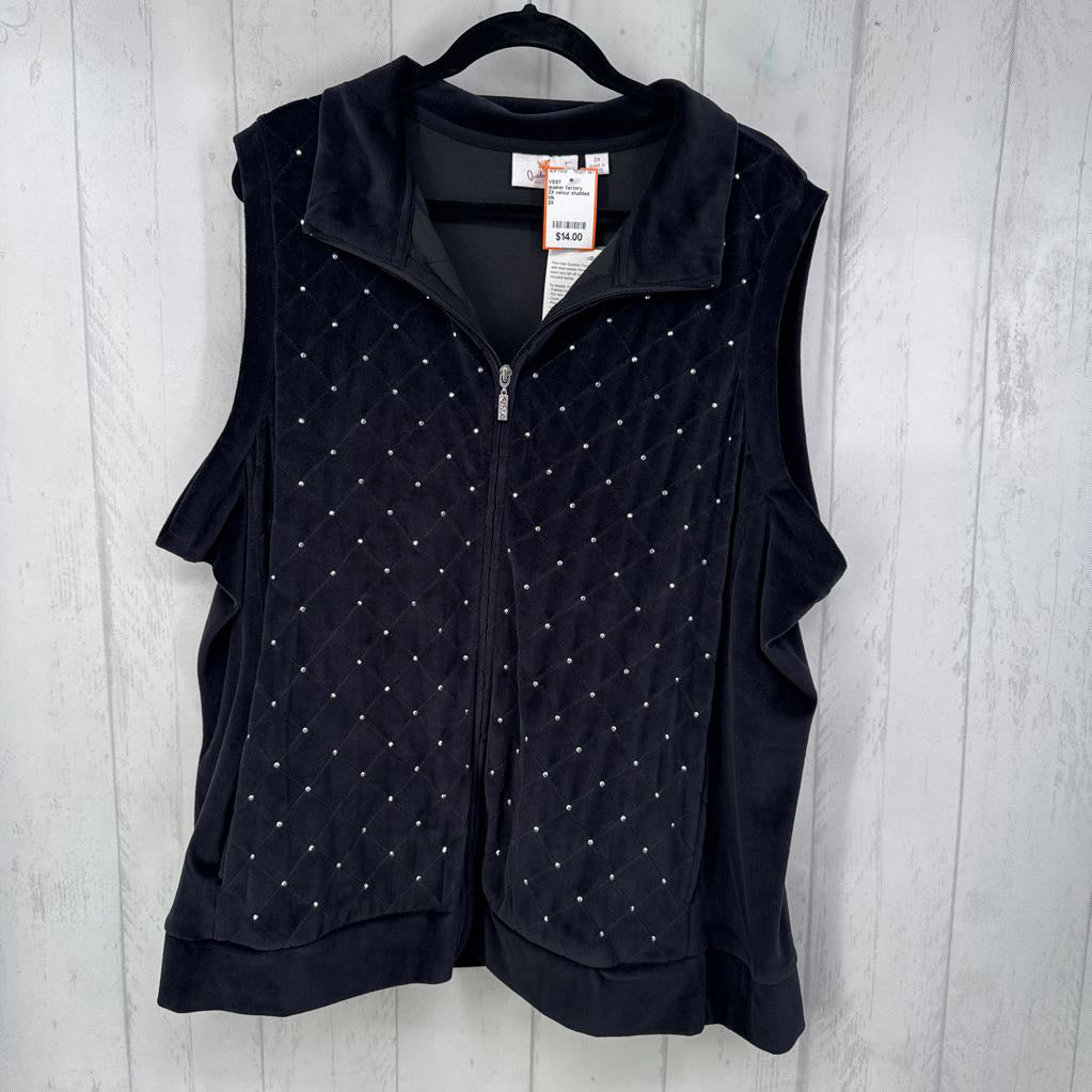 2X velour studded vest