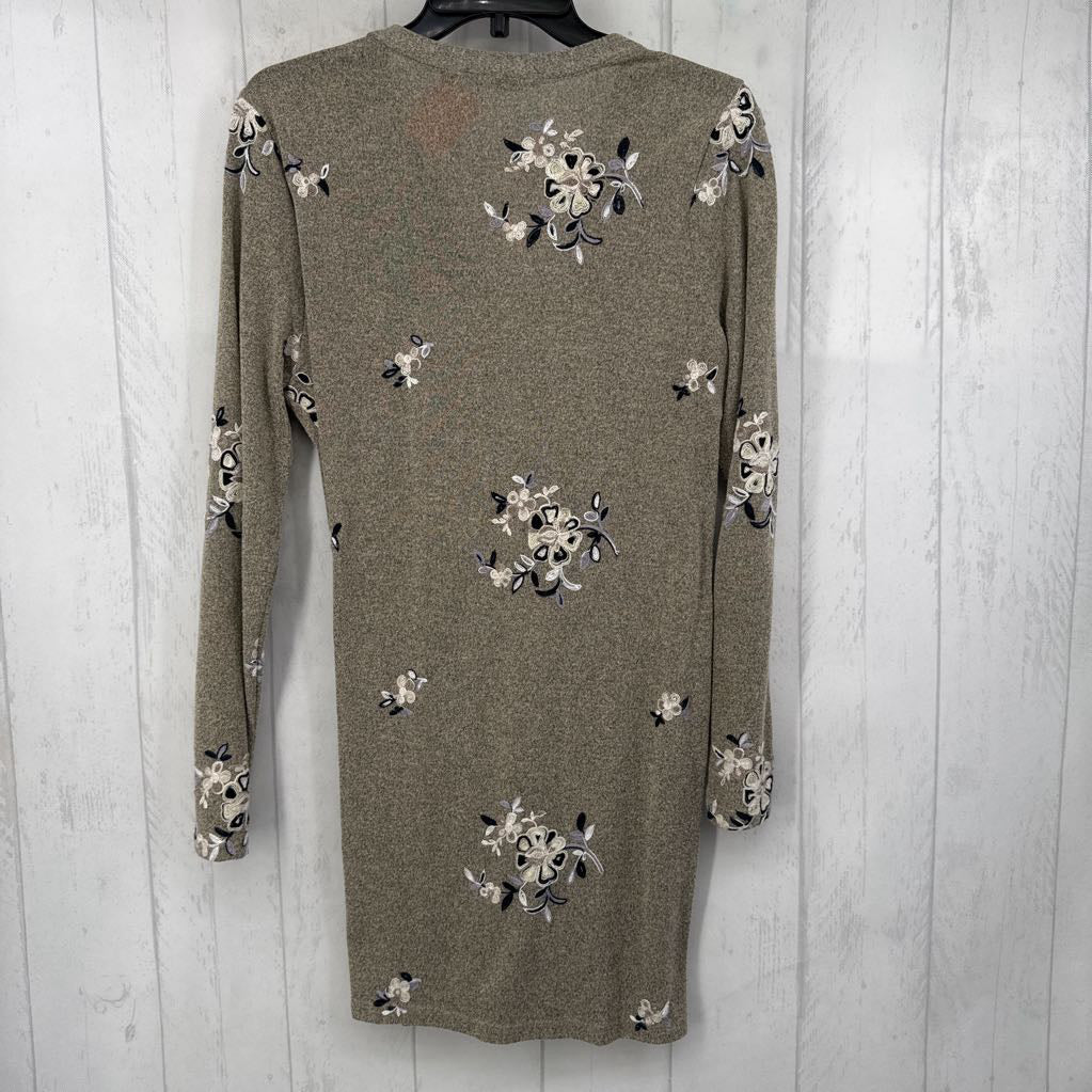 LG Floral Embroidered Open Cardigan