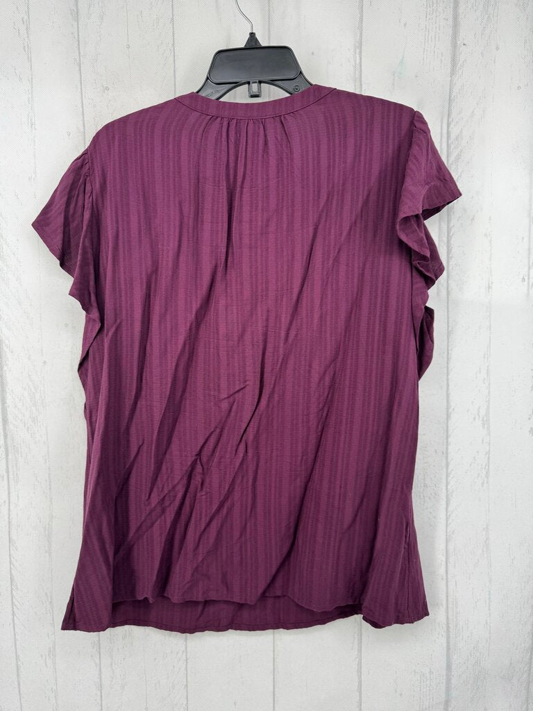 XL 1/2 button down flutter slv top