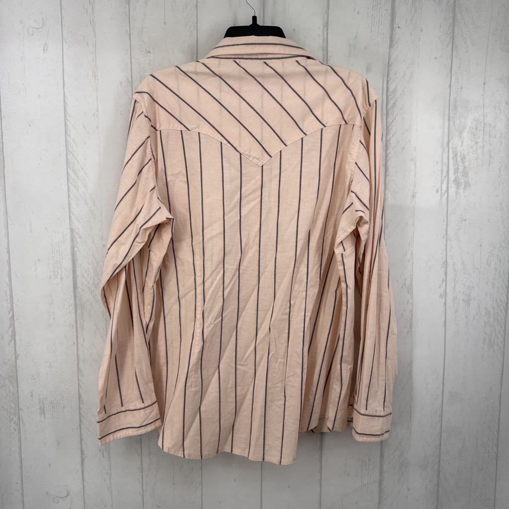 XL striped button down l/s top