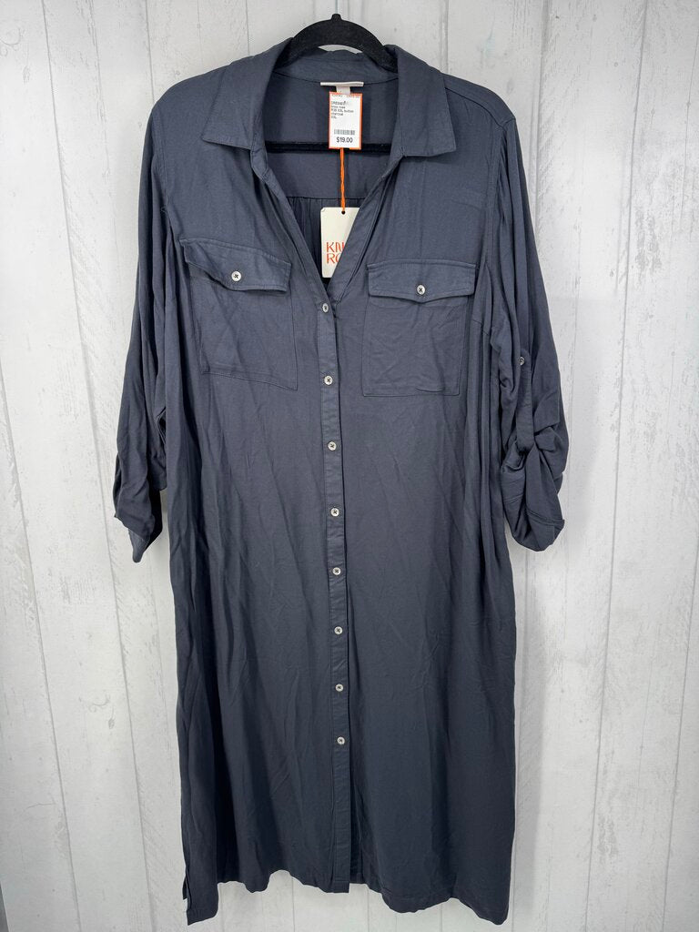 R35 XXL button down l/s twill dress