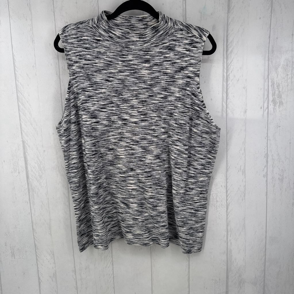 XXL marled mock-neck tank