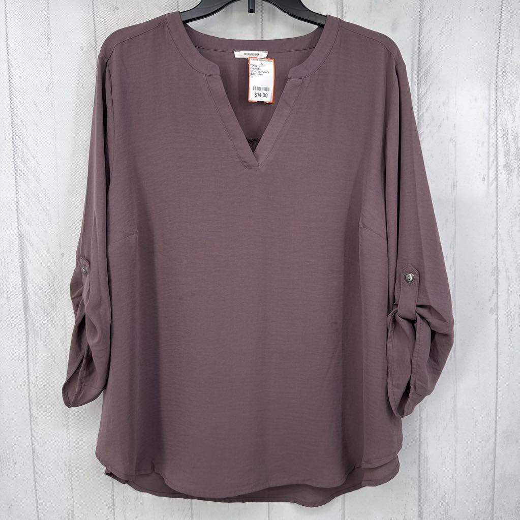 1x tab l/s v-neck top