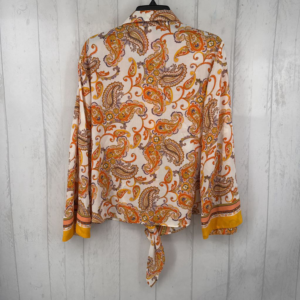 XL l/s paisley button knotted shirt