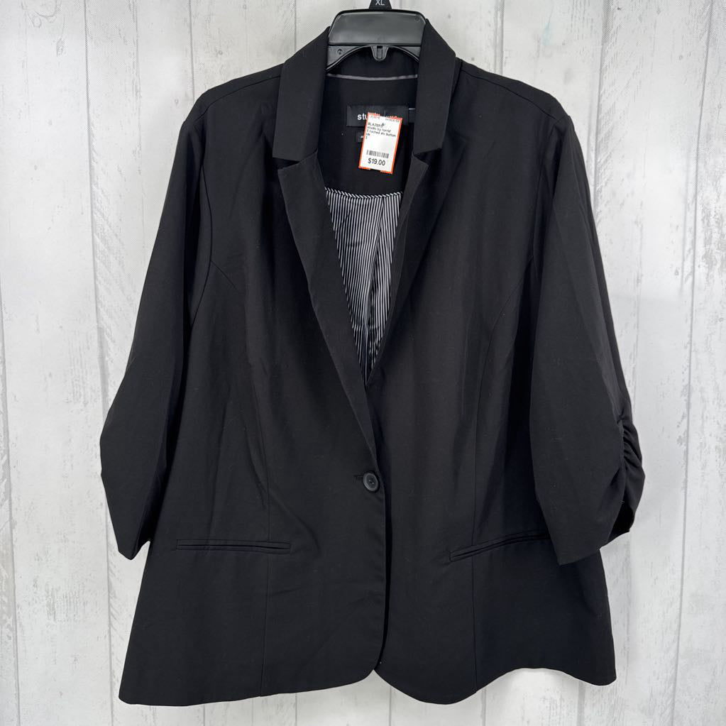 3 ruched slv button blazer