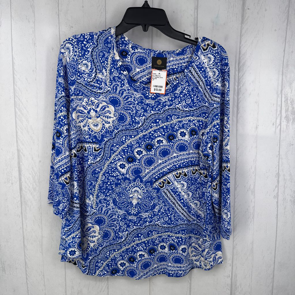 L-P paisley print 3/4 slv top