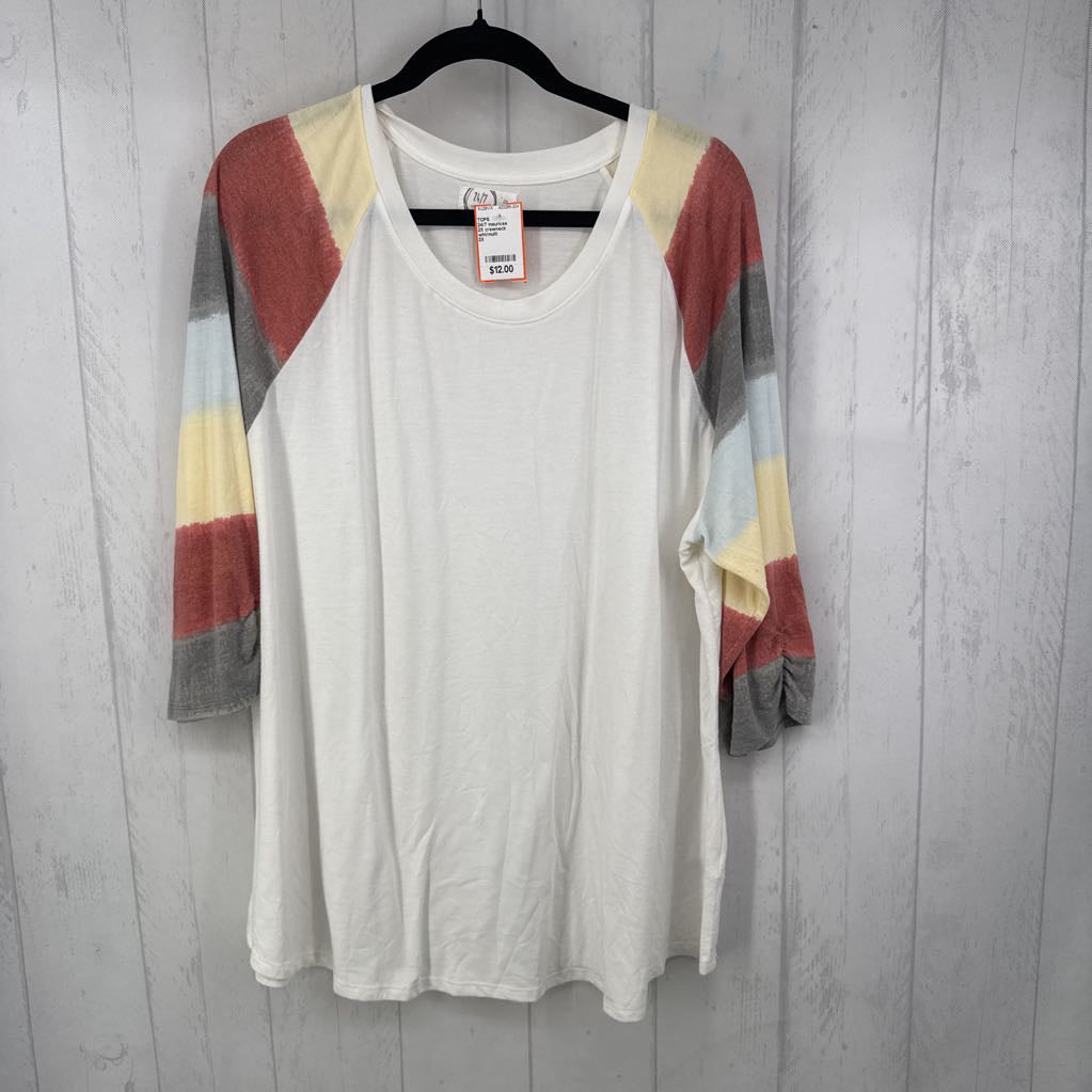 2X crewneck colorblock slv tee