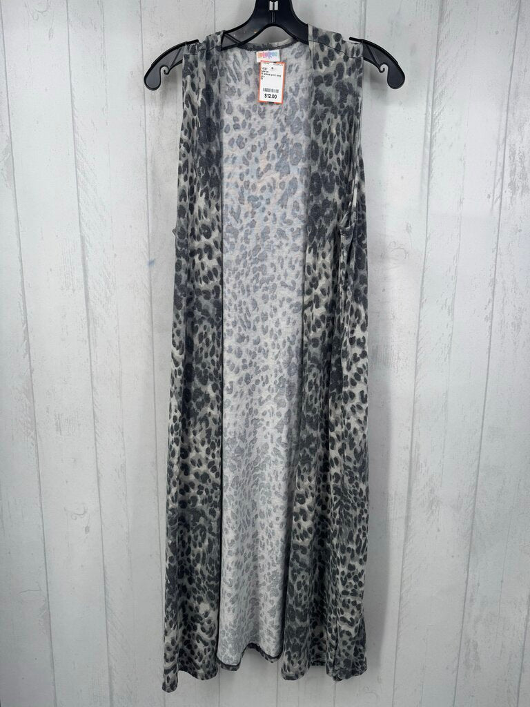 M animal print long vest