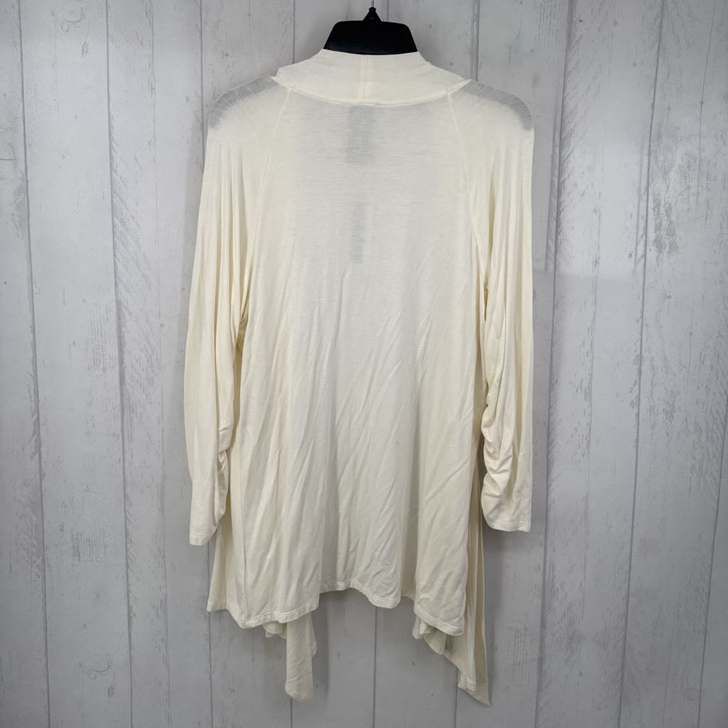 L open front ruched slv cardi