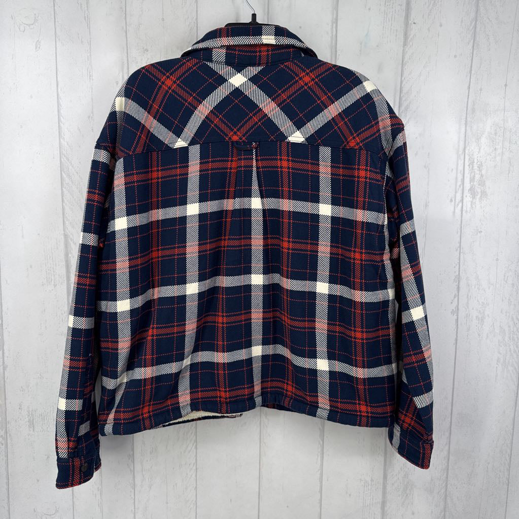 R88 L sherpa lined plaid jacket