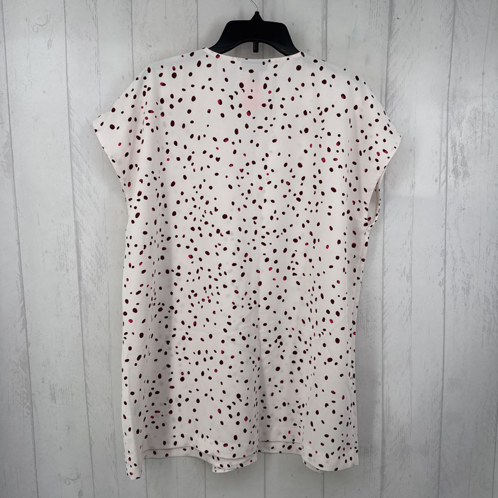 XL dotted flowy cap slv top
