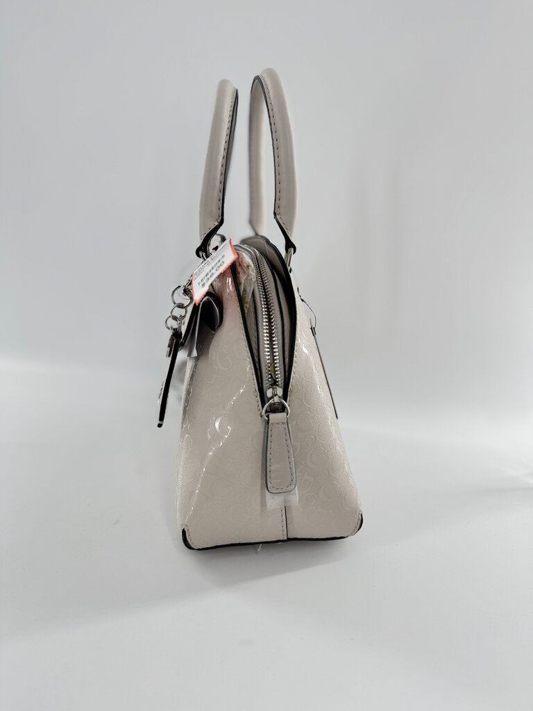 vegan leather logo print satchel