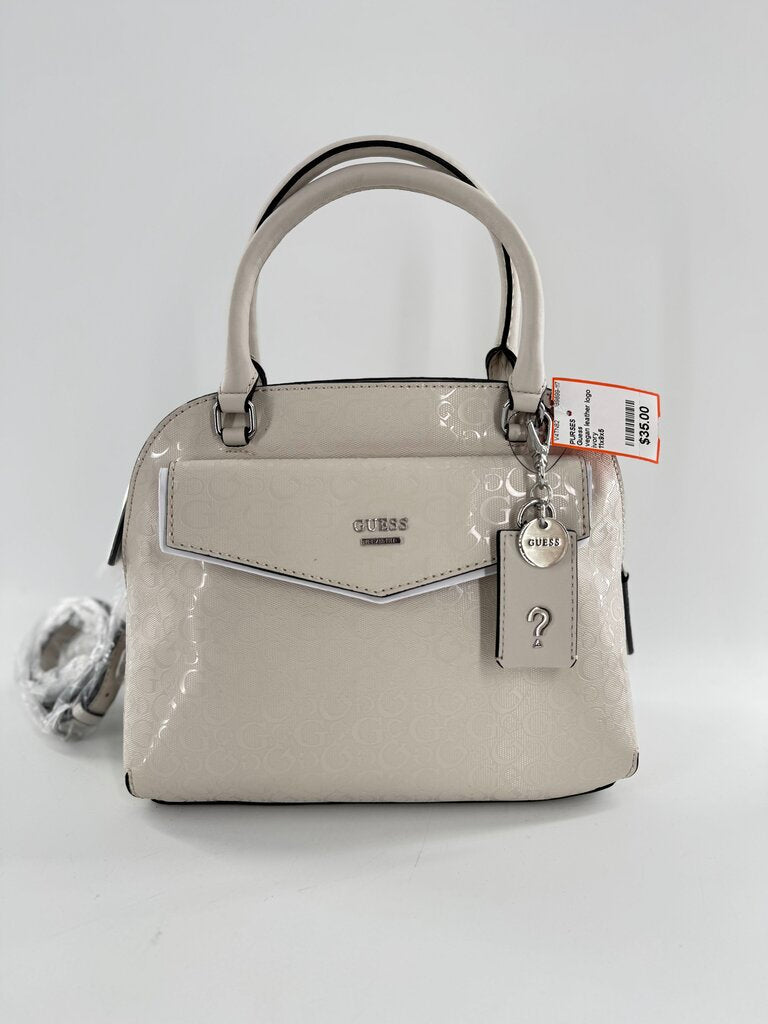 vegan leather logo print satchel