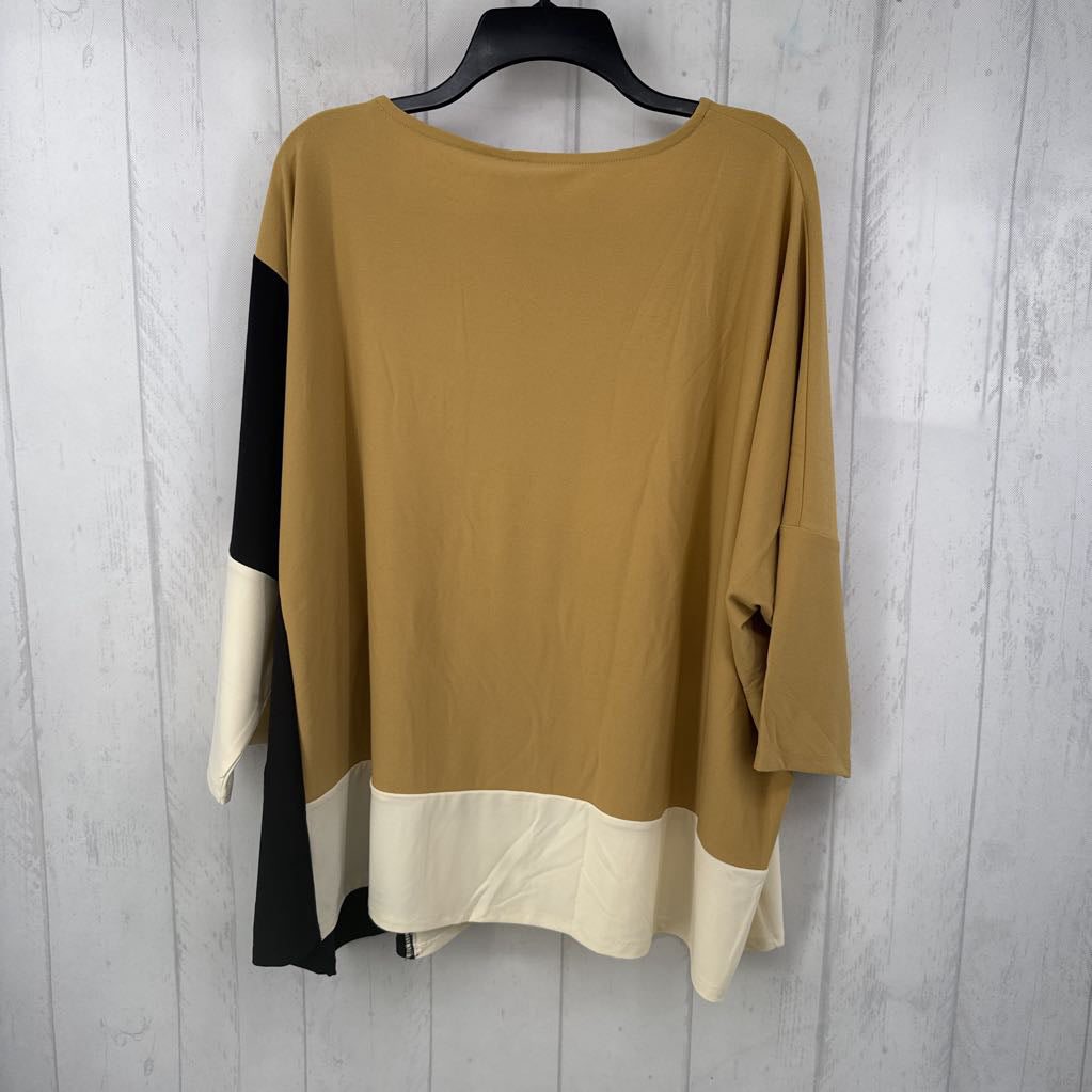 XL colorblock 3/4 slv top