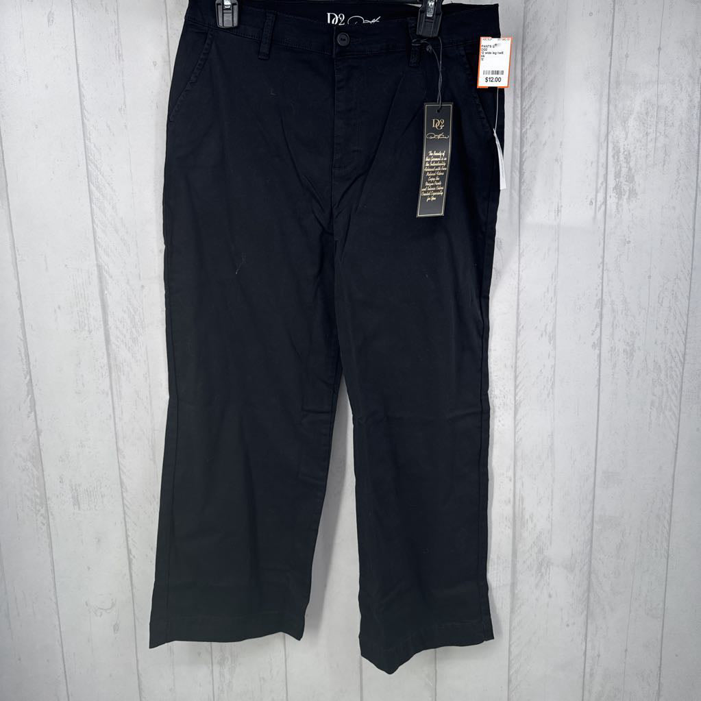 12 wide leg twill pant
