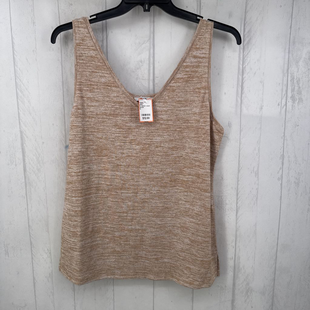XL marled v-neck tank