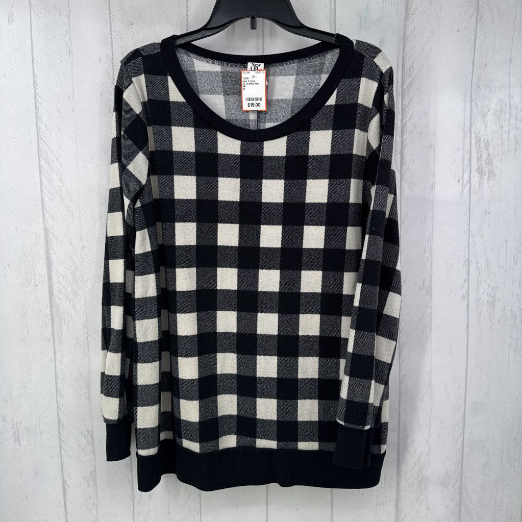2x l/s plaid top