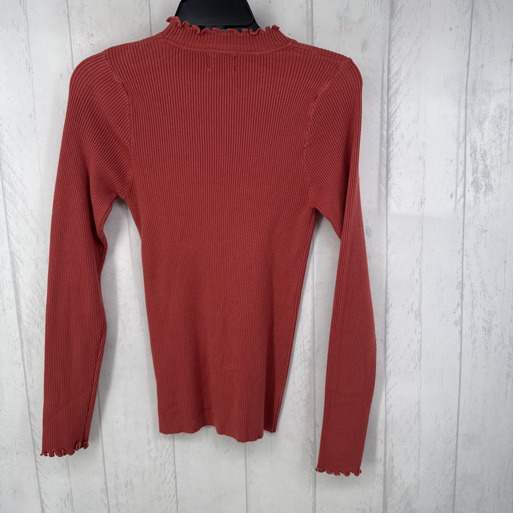 XL ribbed mock neck l/s top