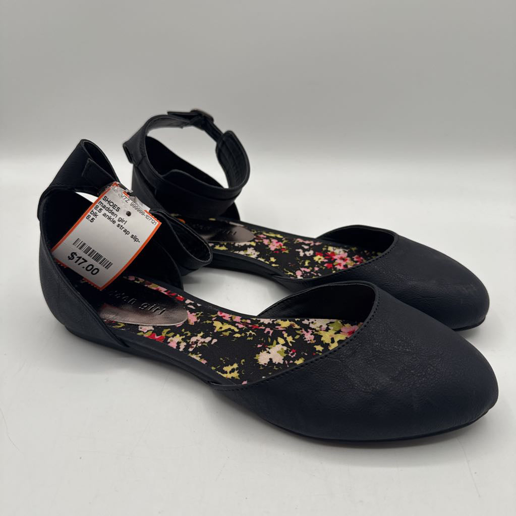8.5 ankle strap slip-ons