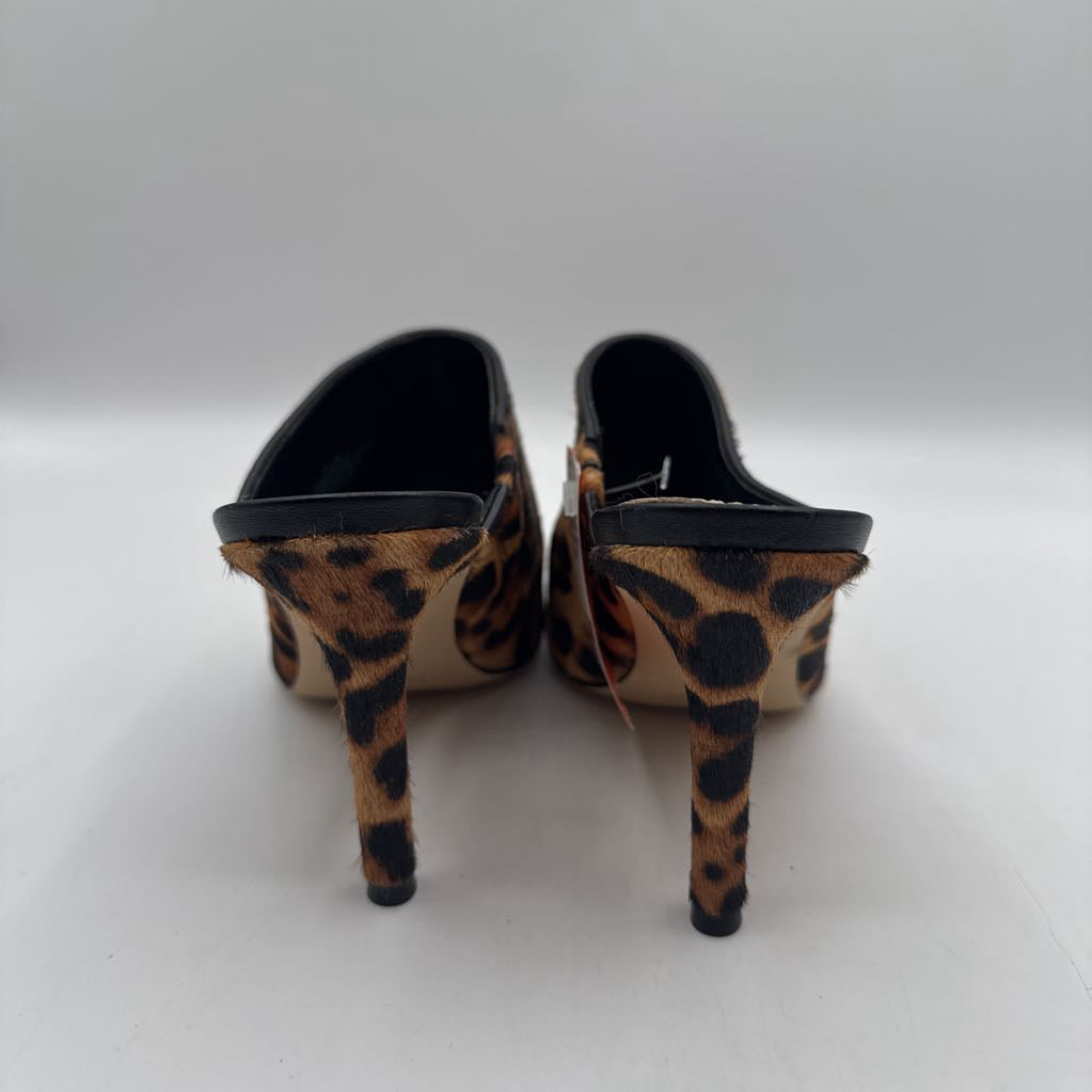 5.5 animal print high heel mules