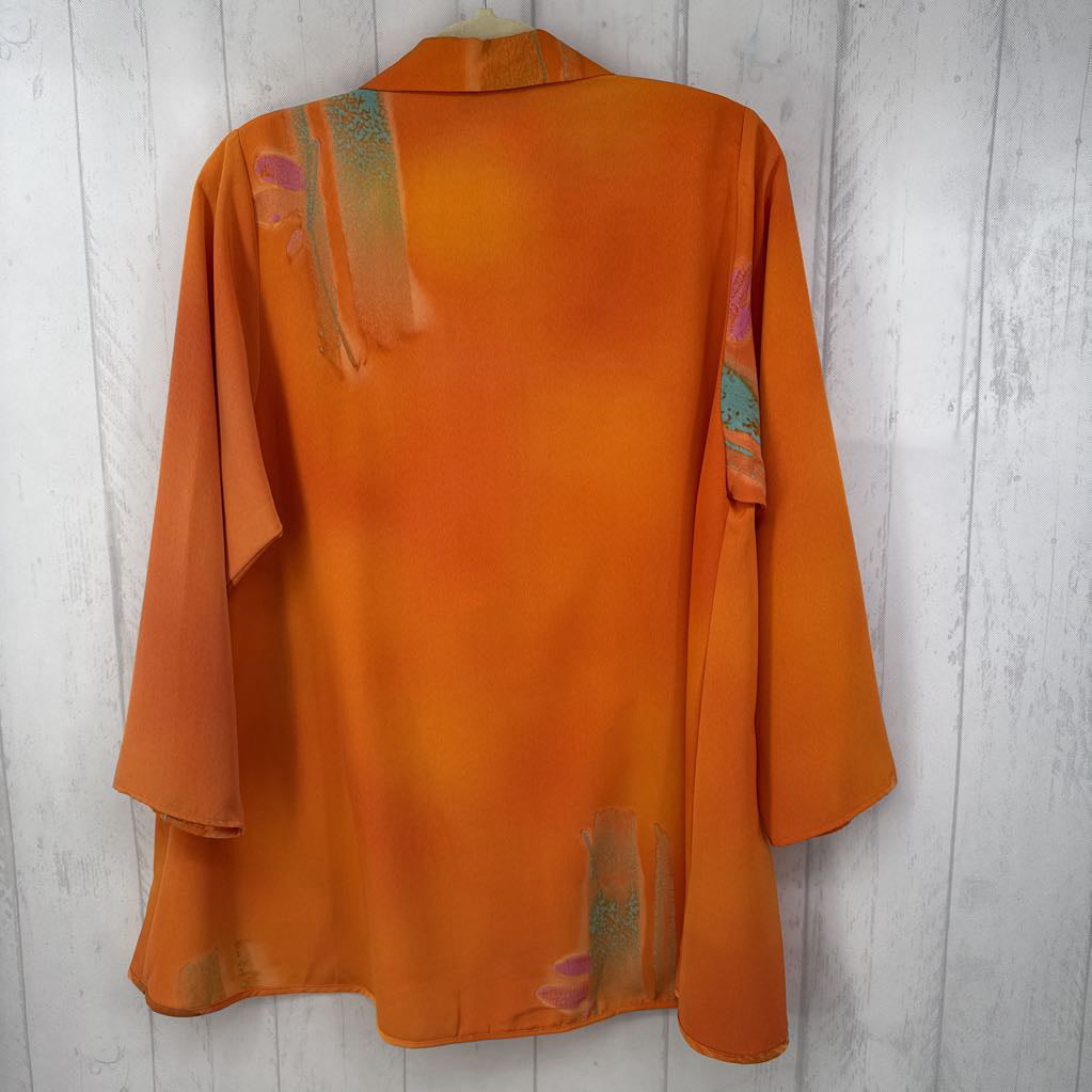 L silky button down l/s top