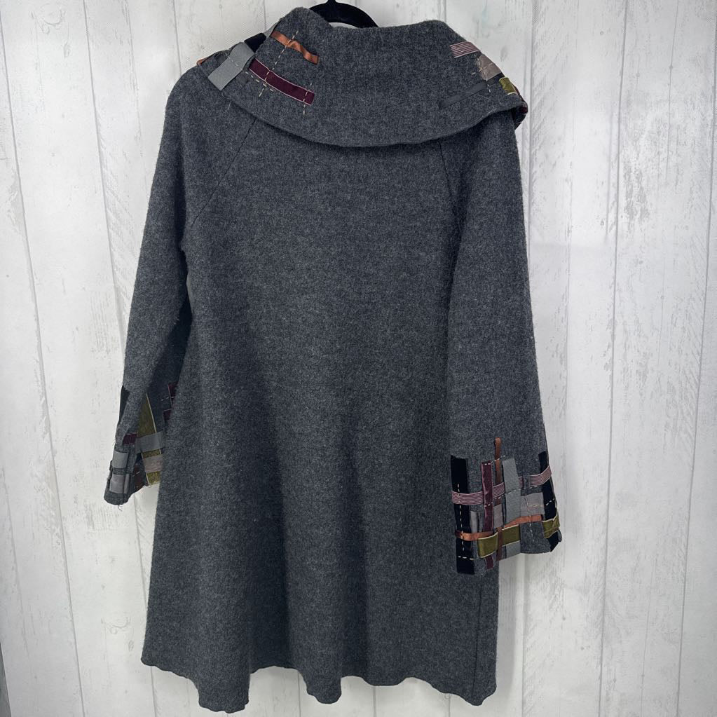 M woven tie front jacket