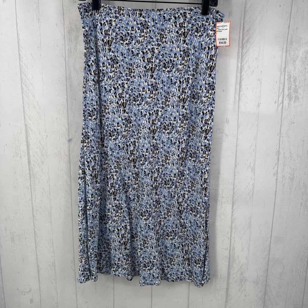 L animal print pull-on skirt