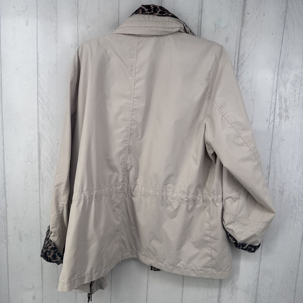 XL nylon animal print detail jacket