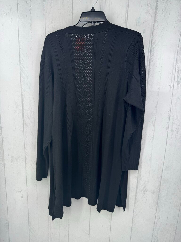 1X open front long cardi