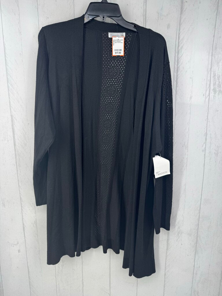 1X open front long cardi