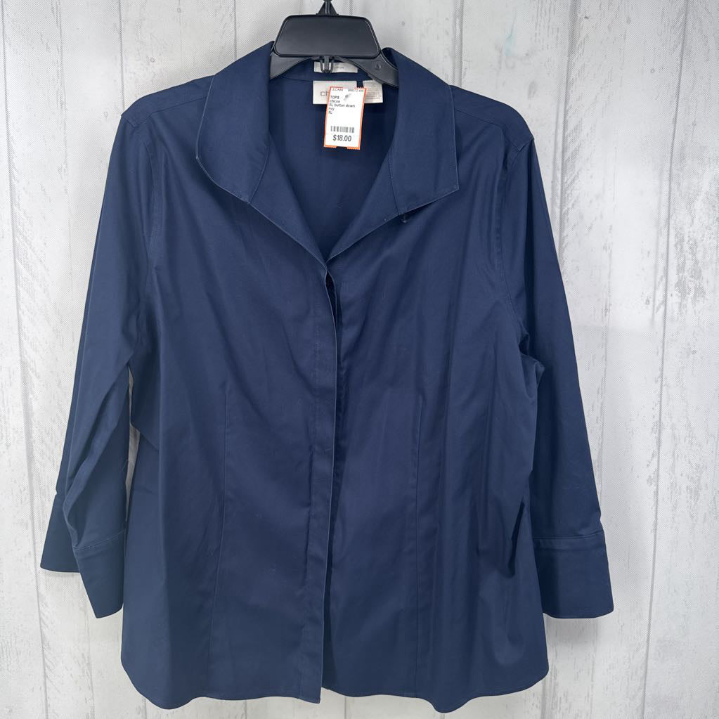 XL button down 3/4 slv top