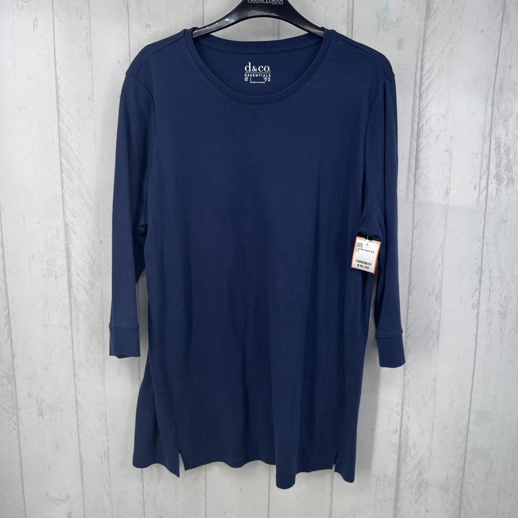 L scoop neck 3/4 slv tee