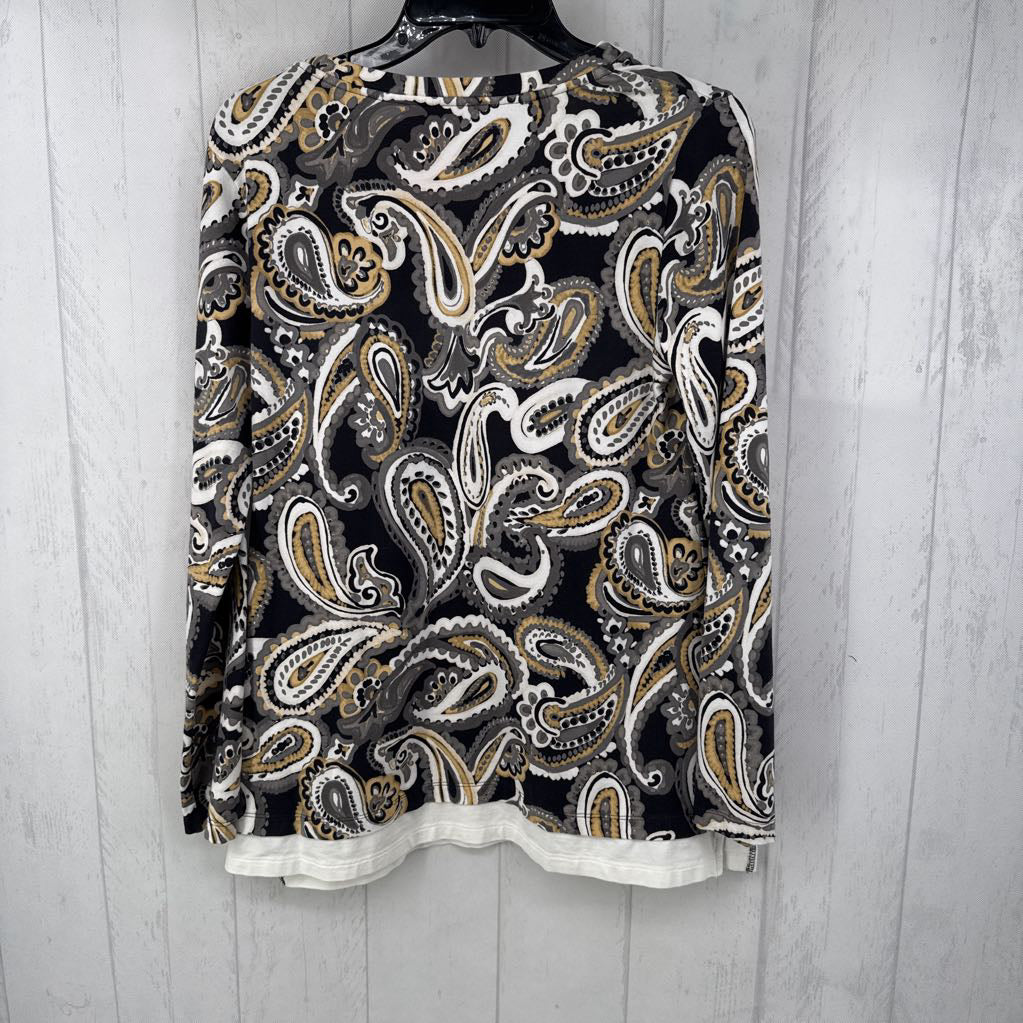 XS paisley print v-neck l/s tee