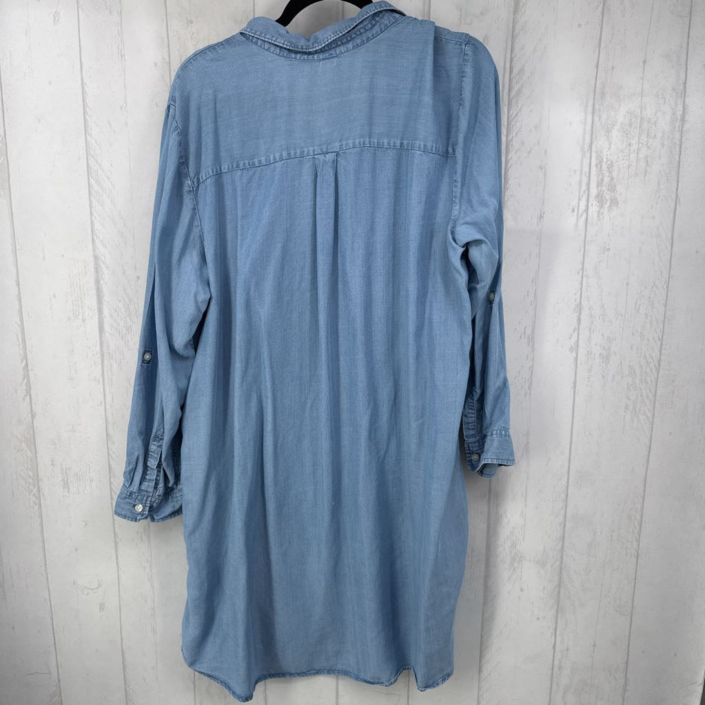 XXL denim button down l/s dress