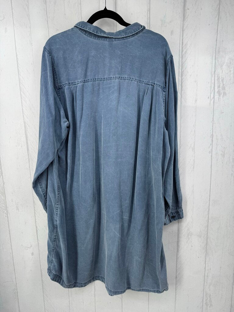 XXL denim button down l/s dress