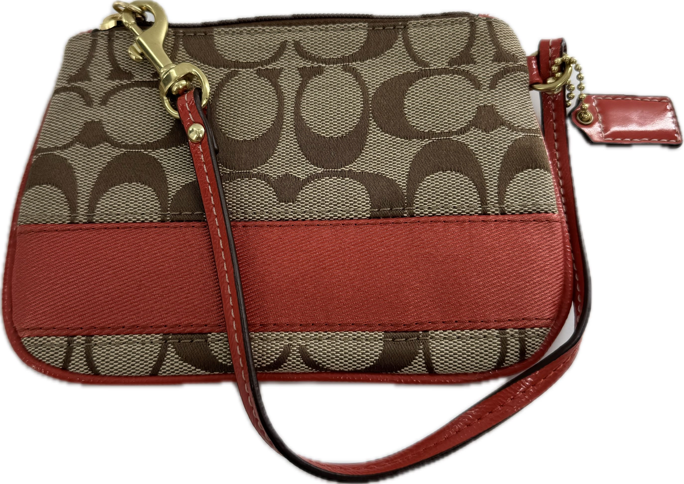 signature stripe wristlet