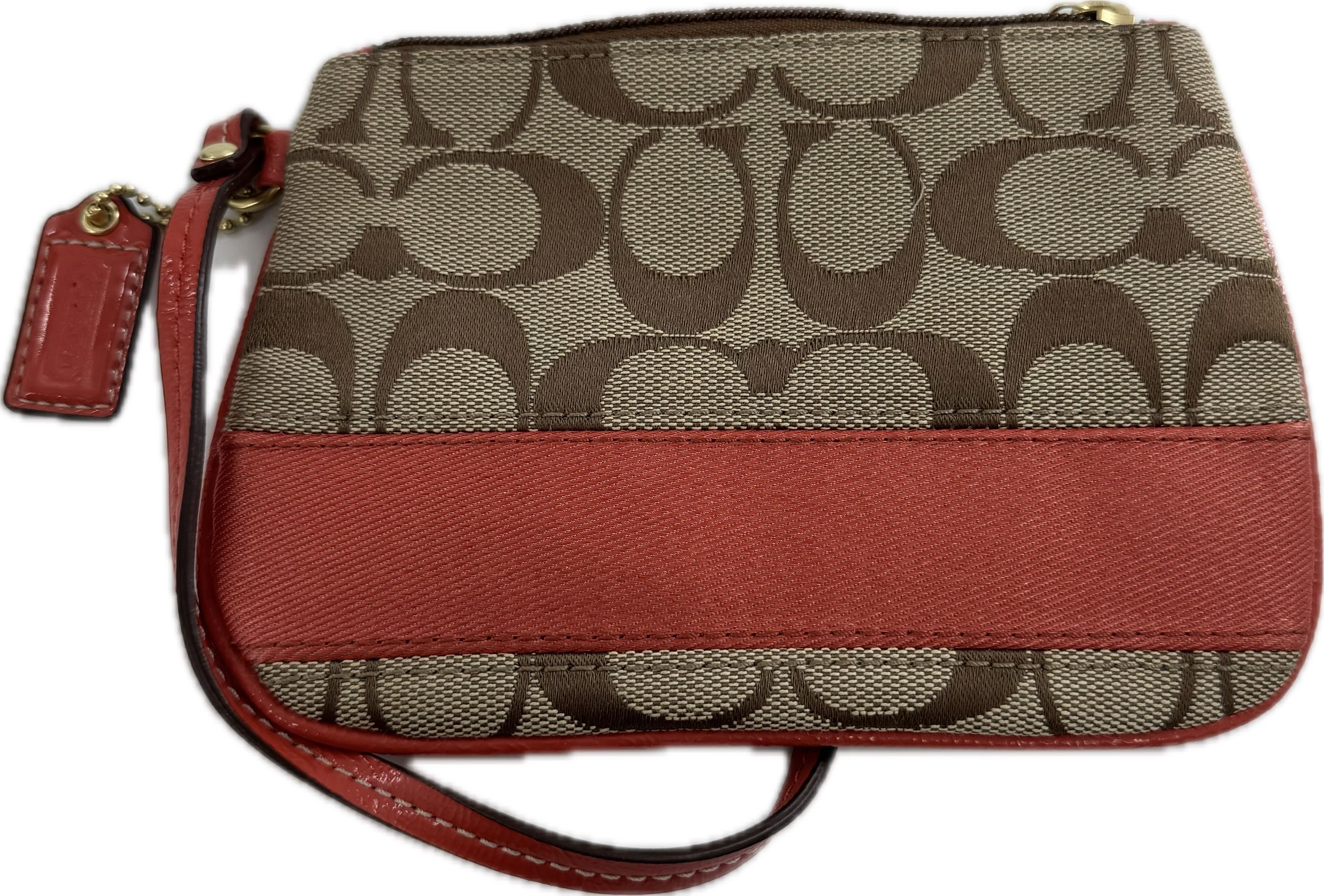 signature stripe wristlet