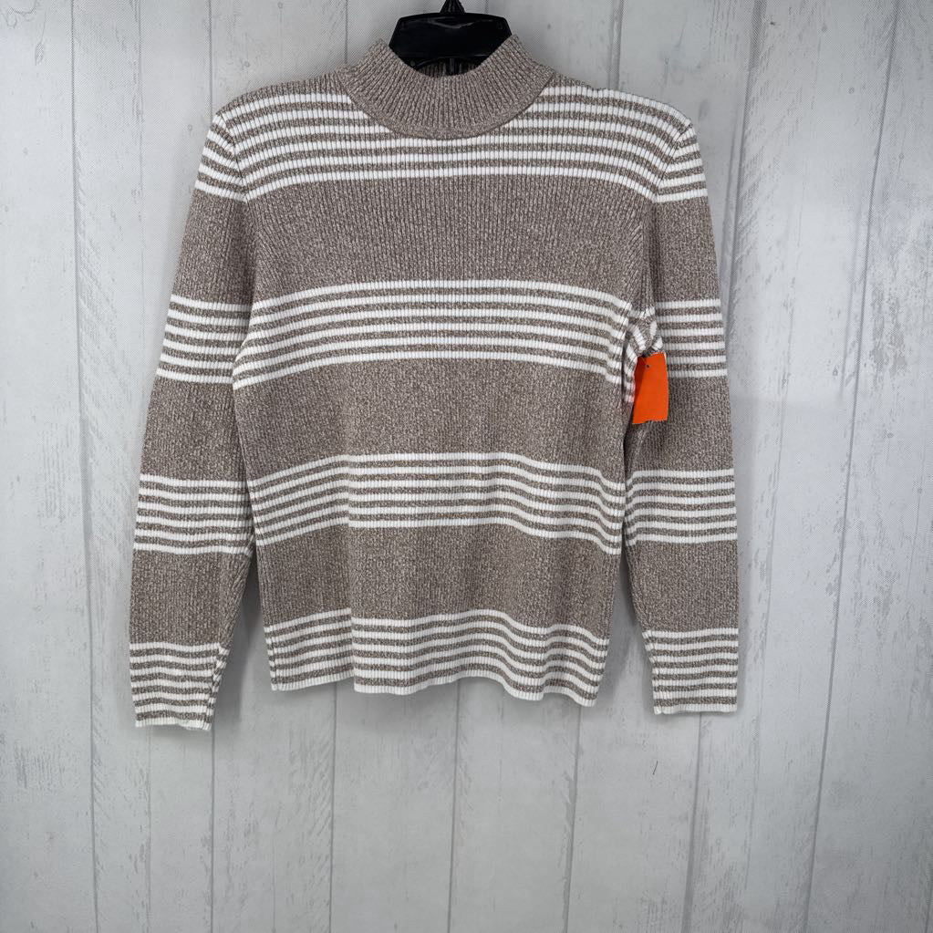 XL-P striped mock neck l/s top