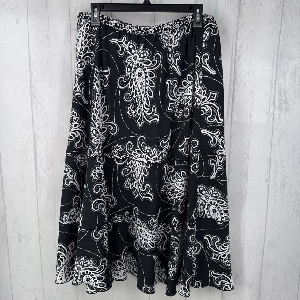 14 paisley print pull-on skirt