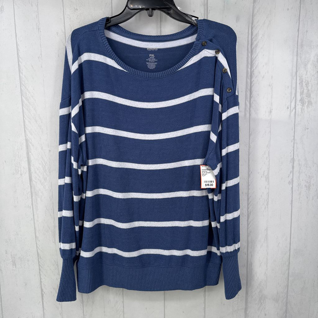XL-P striped crewneck sweater