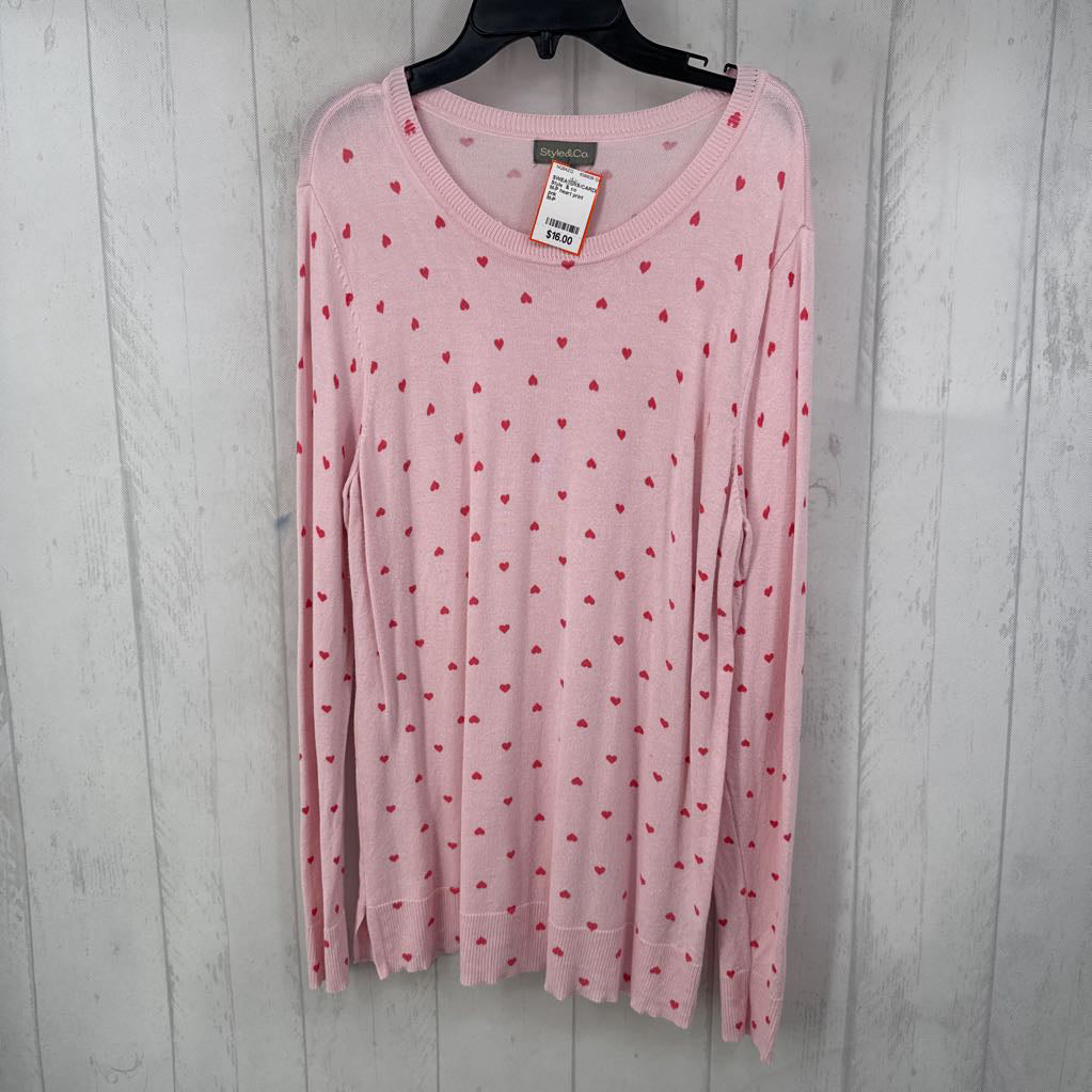 M-P heart print sweater
