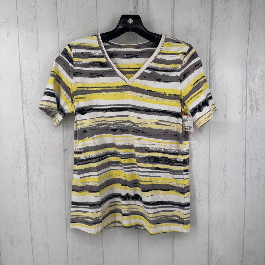 S s/s stripe v-neck top